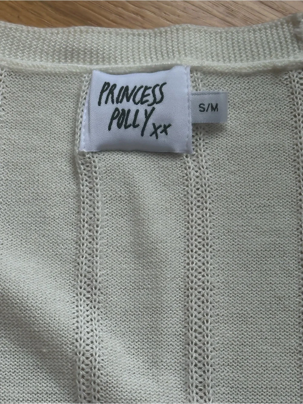 Princess Polly Cream Cardigan with Pink Trim